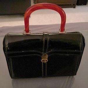 Vintage Black and Red Handled 💼 Bag